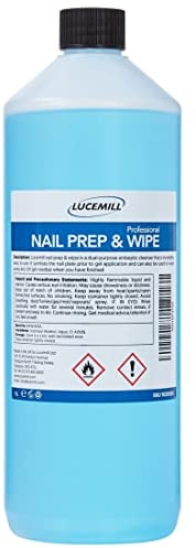 Lucemill Nail Prep & Wipe Gel Polish Cleanser | Professional Formula for Gel Nails & Acrylics | Alcohol Wipe Off Solution - 1 Litre