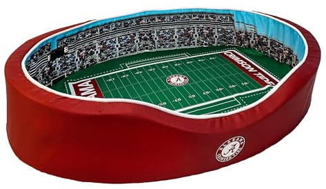 StadiumSpot Officially Licensed NCAA Premium Oval Dog Bed, LSU, Large