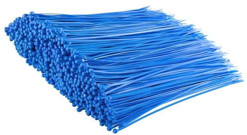 Gocableties Blue Cable Ties, 300mm x 3.6mm, Bulk Pack of 1000, 12” Premium Nylon Zip Ties, Multi-Purpose Plastic Tie Wraps, Secure Self-Locking Mechanism, for Home, Garden, Office and DIY