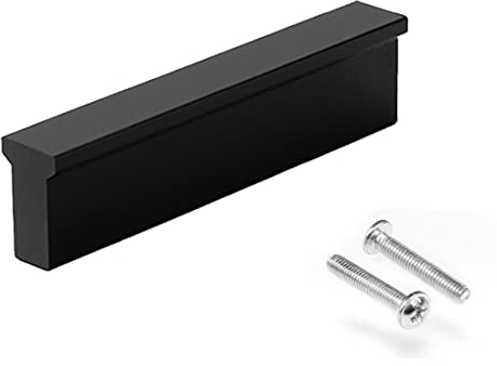 Drenky Möbelgriffe Schwarz,2 Stück Griffe für Küchenschränke Schrankgriffe Schwarz Griffe Möbel Aluminiumlegierung Küchengriffe 96mm Lochabstand mit Schraube für Küchenschränke, Schublade und Kommode