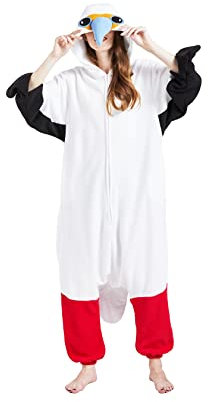 DarkCom Unisexe Adulte Cosplay Fou aux Pieds Rouges Animal Onesie Kigurumi Costume Une pièce Pyjama vêtements de Nuit Combinaison S