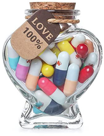 Capsule Letters Message in a Bottle - 50pcs Cute Things Gift for Girlfriend Boyfriend Women Wife Husband, Love Letter for Birthday, Christmas, Anniversary, Valentine Day, Mothers Day Gift