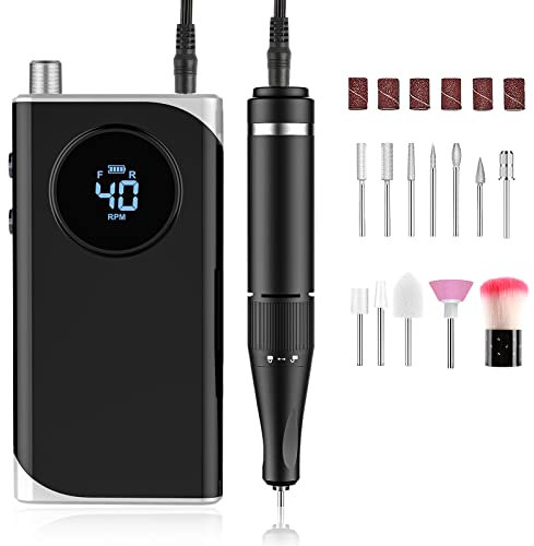 Ponceuse pour Ongles Professionnel Electrique, 40000 RPM Lime a Ongle Electrique Nail Drill, Silencieuse et Sans Vibration Salon, Maison