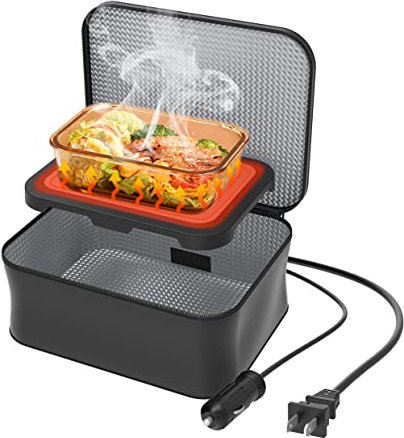 TN TONNY Portable Oven 12V Heating Lunch Box Warmer,12V /110V Electric Lunch Box Personal Food Warmer Microwave Heated Lunch Bag Portable Lunch Totes for Office/Home/Truck/Outdoor