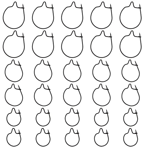 OTOTEC 30 Stück Angelmaden-Clips, Ringe, Köderhaken, praktische Metall-Terminal-Ausrüstung für Karpfenangeln, Zubehör, S, M, L, 3 Größen, 10 Stück je Größe, Schwarz