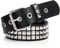 SUOSDEY Women Leather Belt for Jeans Dress Bullet Rivet Belts Women Men Black Studded Gothic Belt Punk Style with Metel Buckle Hip Hop