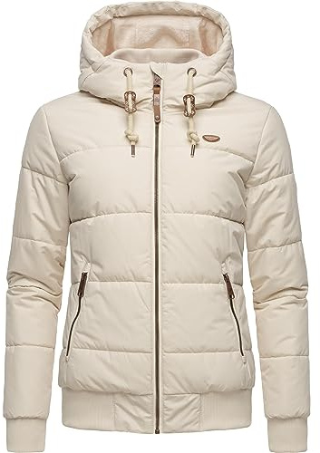 Ragwear Damen Winter-Steppjacke Nuggys Solid wasserdicht & vegan | Länge: hüftlang | Wärmegrad 3 von 3 – warm | 8.000 mm Wassersäule | Kapuze mit Fleecefutter