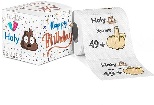 WenmthG 50th Birthday Gifts Men Women - Funny Toilet Roll - 49+1-250 Sheets & 3 Layers Novelty Toilet Paper - Birthday Decoration - Party Supplies Favours - Personalised Prank Gift