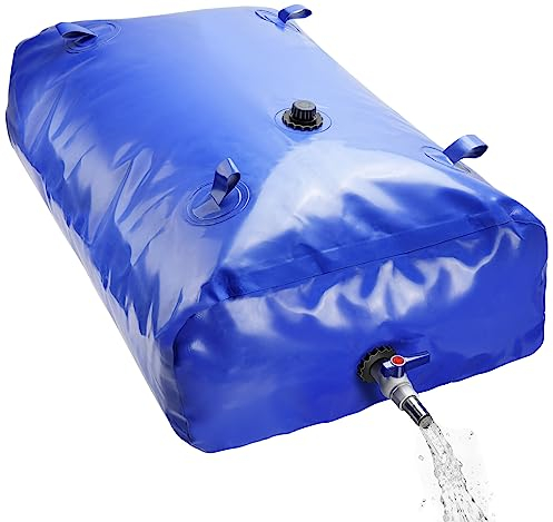 oumuik Réservoir d'eau pour brouette I Sac à Eau Mobile Outdoor avec Valve de Sortie et Tapis antidérapant I Bidon d'eau Pliable en PVC Extra résistant I Réutilisable 1000 l