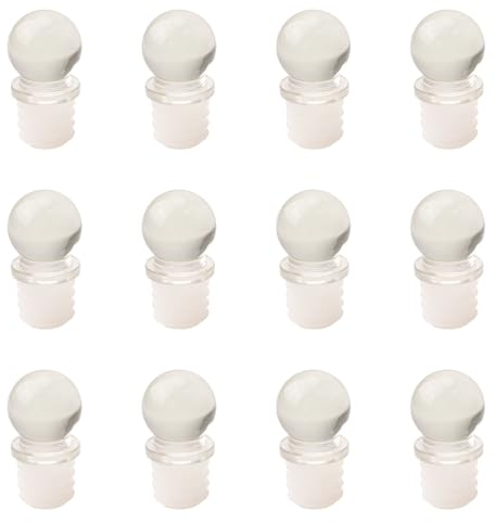 INCREWAY Lot de 12 bouchons de bouteille de vin, bouchon de bouteille en forme de boule de cristal, bouchon hermétique en silicone, conservateur de vin pour bouteille en verre