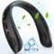 Ventilador de cuello portátil, mini ventilador USB recargable sin aspas, ventilador de cuello con LED, ventilador de cuello portátil de 3 velocidades, para oficina, hogar, viajes ​ (Negro)