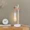 Dorlink Lampe de Table E27 Industrielle, Lampe de Chevet Métal Blanc,Veilleuse Bois Vintage avec Interrupteur 1.5M, Base de Veilleuse pour Chambre, Salon, Bureau, Bar(Sans Ampoule)
