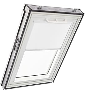 Original Roto Verdunkelungsrollo ZRV - Nahezu vollständige Verdunkelung - Führungsschiene Weiß - Für Dachfenster der Baureihe Q - Größe 066/098 | 06/09 - Stofffarbe Weiß