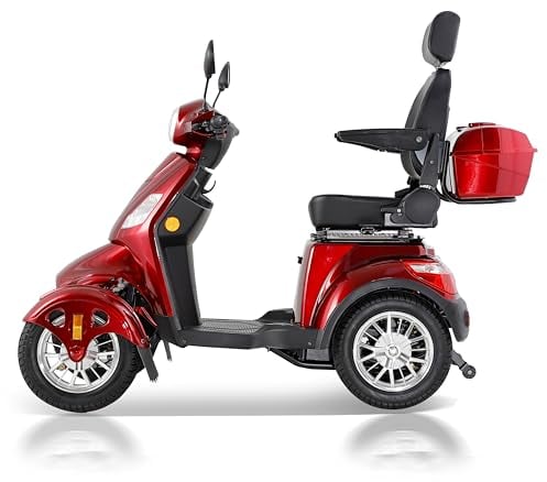 ZVGREEN-XL-Mobilitätsroller für Senioren, 4-Rad-Mobilitätsroller-Elektromobil-Seniorenmobil-ROT