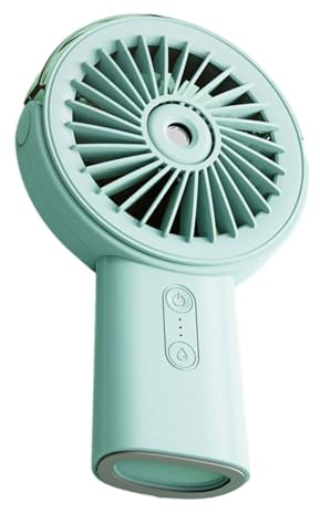 REITINGE Ventilador de mano pequeño con rociador de agua recargable, ventilador de mano para viajes
