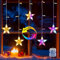 GlobaLink 5 Sterne Weihnachtsbeleuchtung Fenster, 88CM+1M Sternenvorhang Lichterkette Batterie, 8 Modi Weihnachtsdeko, IP44 Lichtervorhang für Weihnachten, Fenster(warmweiß&bunt)