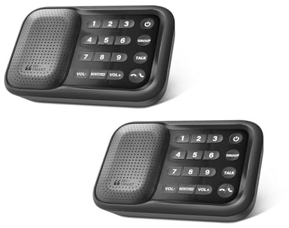 Hosmart Intercoms Wireless for Home, 2024 Upgraded Full Duplex Wireless Intercom System for Home Use, Battery Powered Intercom 1500 Feet Range Portable Home Intercom for Business