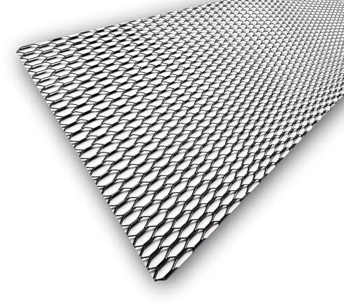 M MOTOS Griglia Sportiva Universale per Tuning Auto Nero Dimensione dell'anello 30x100 cm Dimensione dell'anello 30x10 mm - Lamiera Forata, Auto Tuning - Materiale Flessibile, Facile da Tagliare, Soli