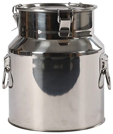 MEHOOSPVN Jarra de leche de acero inoxidable 201, hermética, cubo de vino, 14 L, gran capacidad, jarra de leche multifuncional, barriles de transporte, tapa a prueba de fugas con cierre de tensión