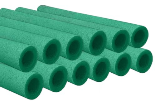 Baunsal® Schaumstoffrohre 12 x Ø 28/48 mm x 92 cm grün für Netzstangen des Trampolin Schaumstoffrohre Trampolin Stangenschutz Trampolin Schaumstoffrohre Schaumstoffrohr Trampolin Schaumstoff