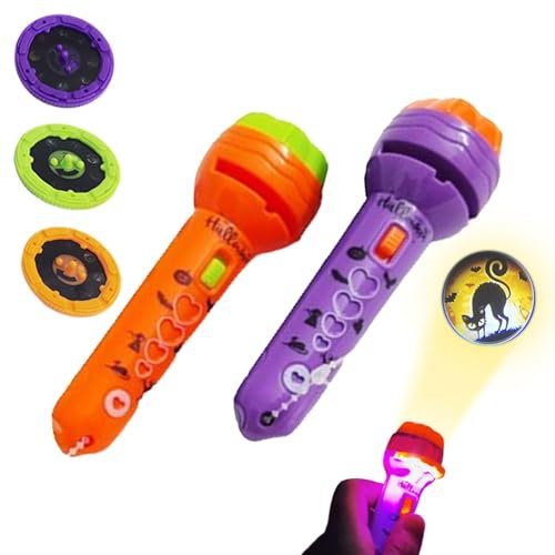 Xijobido Halloween Projector Flashlight - Flashlight Projector Halloween Glowing Torch Toy,Parent-Child Interactive Projector Night Lamp for Boys for Living Room, Bedroom