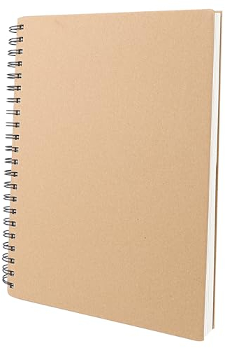 A4 Skizzenbuch Mit Spiralbindung - 160 g/m², 60 Blatt / 120 Seiten, Hochwertiges Zeichenbuch für Profis, Geeignet für Malerei Und Skizzieren - Brauner Einband