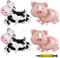 Luftballon Tiere 4 StüCk Bauernhof Geburtstag Deko Folienballon Tiere mit MilchküHe Schweine Inklusive Ballonpumpe Thema Party Animals Luftballons für Kinder Geburtstag Party Deko
