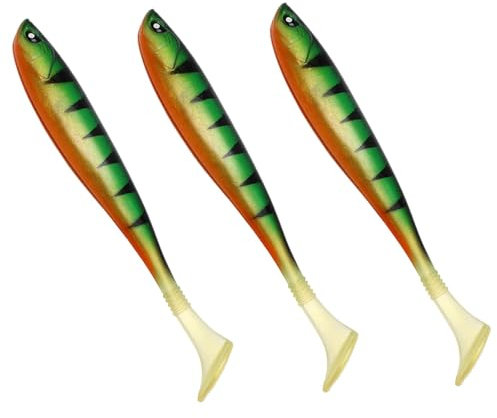 Leurres de pêche au Bar, appâts de Natation pour la pêche au Bar | Kit de leurre de Bar en PVC, leurres de pêche Souples à Queue en T, appâts,Leurres de pêche résistants à l'usure, leurres de