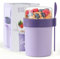 Swkien Müslibecher to Go, Joghurtbecher to Go, Müsli to Go Becher (560ML+220ML), Joghurt to Go Becher mit löffel, Müslibox to Go, Porridge Becher to Go, Müsli Cup Becher Lunchpot(Vivid Lilac)