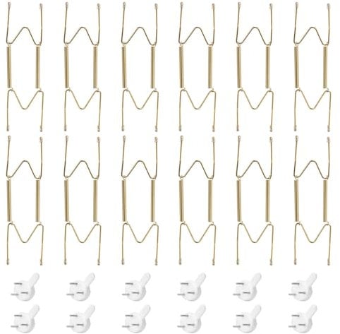 Sourcing Map 6 Inch Stainless Steel Invisible Wall Plate Hangers with Wall Decorative Hooks and Tip Protector for Decorative Plates and Art