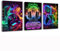 AOSEE Juego De 3 PóSteres De Pared Para Videojuegos,ImáGenes Para Juegos,PóSter De Videojuegos, DecoracióN De Juegos, DecoracióN De HabitacióN Infantil, Lienzo De Juegos, Adolescentes (Neón)