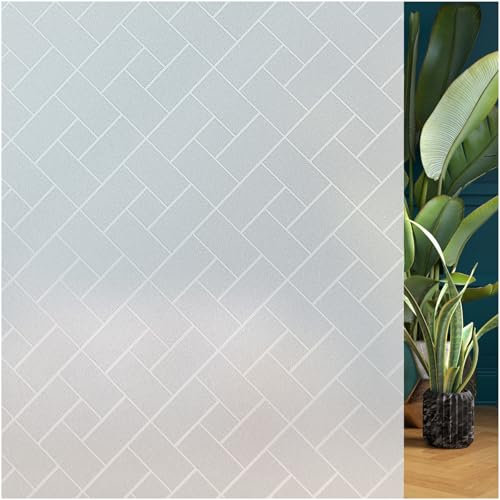 NCANBUS Fensterfolie Blickdicht Sichtschutzfolie Fenster Selbsthaftend Milchglasfolie Selbstklebend Anti-UV Statische Privatsphäre Schutzfolie Matt Für Bad Büro Wohnzimmer 44.5 * 200cm