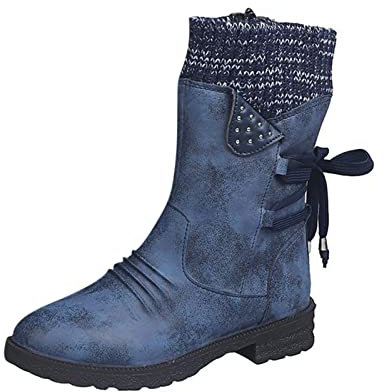 Scarponcini Donna da Neve Boots con Calda Foderato Stivali Trekking Scarpe da Donna Sci Comode Resistente Scarponi Neve Antiscivolo Platform all'Aperto Impermeabili Stivaletti Snow Inverno