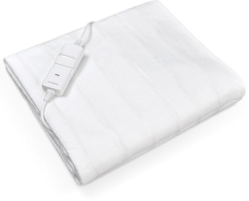 LEEVOT Coperta Termica 150 x 80 cm, 2 Temperature Regolabili Coperta Riscaldante Elettrica, Antimite, Lavabile, Spegnimento Automatico, Timer Programmabile.
