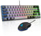 The G-Lab - Combo Hydrogen - Teclado y Raton Gaming, Teclado Gaming 65% con Cable, Retroiluminación RGB, QWERTY, Formato Compacto + Ratón Gaming RGB, 6 Botones, 6400 dpi - Compatible con PC/PS4/PS5