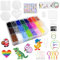 Cigrubo 6300 Bügelperlen Set 24 Farben, 5mm Steckperlen, Perlen Bastelset mit Sortierbox, Bügelperlen Platten, Bügelpapier, Muster, für Geburtstag Weihnachten Geschenk Kinder ab 6 Jahre DIY