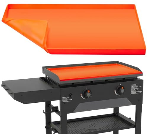 BlueHome 71,1 cm Silikon-Grillmatte für Blackstone – robuste Grillabdeckung in Lebensmittelqualität, hitzebeständiges Blackstone-Grillzubehör – Orange