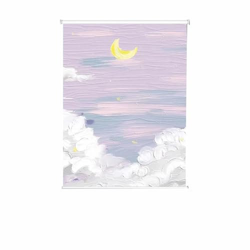 Custom Size Window Roller Blind, Easy Fit Office Door Window Shade Thermal Bathroom Bedroom Roller Shades (Drop:100cm,Purple)