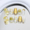 SXVME Gold 3D Press on Nails Short Square, Flora Spring Fake Nails with Designs, Coffin Glue on nails with Diamond, Thick Cute Extra Short Nails for Women and Girls, 30 Pcs