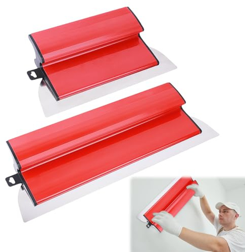 Espatulas Pintura, 40cm+ 25cm Espátula para Alisar Paredes | Acier Inoxydable, Juego de Llana Alisar Paredes para Paneles de Yeso, Paredes y Techos