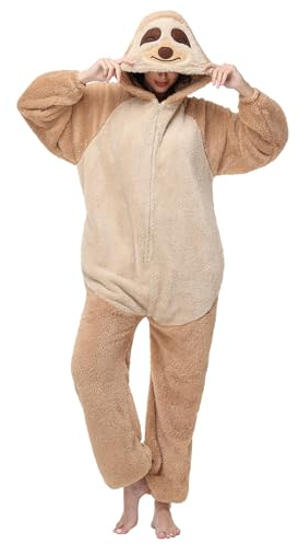 LATH.PIN Einteiliger Schlafanzug Damen Onesie für Erwachsene Tierkostüm Jumpsuit Unisex Kuschelig Cosplay Pyjamas Karneval Weihnachten Halloween
