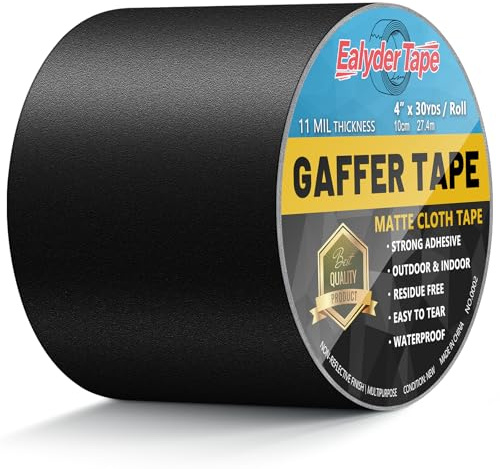 1 Rolle Schwarzes Gewebeklebeband 100mm x 27,4m Wasserfest Rückstandsfrei