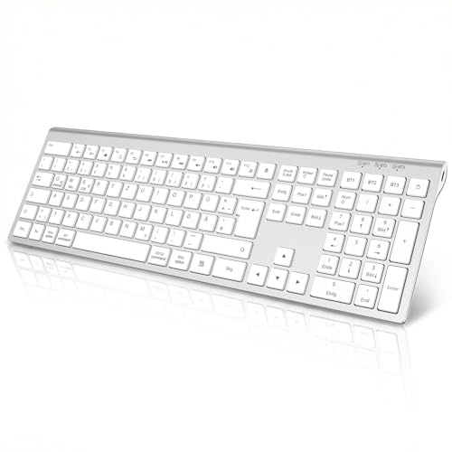 cimetech Bluetooth Tastatur Kabellos Aufladbar mit 3 Bluetooth Kanälen