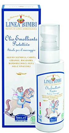 Helan, Linea Bimbi Bio - Olio Corpo Profumato, Emolliente e Protettivo per Neonato Ideale per Massaggio Rilassante Neonati con Olio di Mandorle Dolci Senza Siliconi e Parabeni, 100 ml - Made in Italy