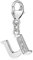 Materia Buchstabe U Anhänger Silber 925 mit 3 Zirkonia - Alphabet Charms C71