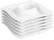 MALACASA, Series Amparo, 6-Piece 4.5 Egg Cups Holder Porcelain Egg Stand Plates (11.5 * 11.5 * 2.5cm),Ivory White