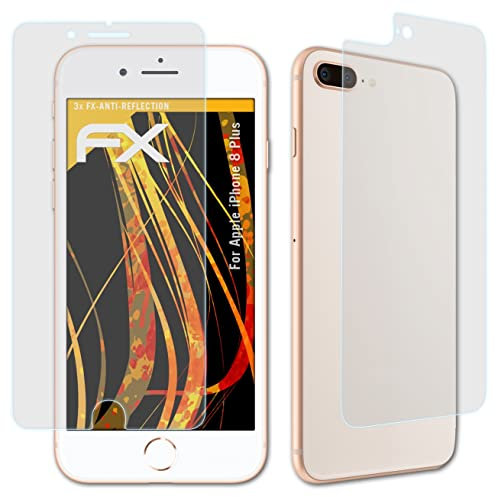 atFoliX Screen Protector compatible with Apple iPhone 8 Plus Screen Protection Film, anti-reflective and shock-absorbing FX Protector Film (Set of 3)