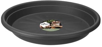 Elho Soucoupe Universel Ronde 40 - Soucoupe pour Intérieur & Extérieur - Ø 40.0 x H 5.8 cm - Ø 40.0 x H 5.8 cm - Noir/Anthracite