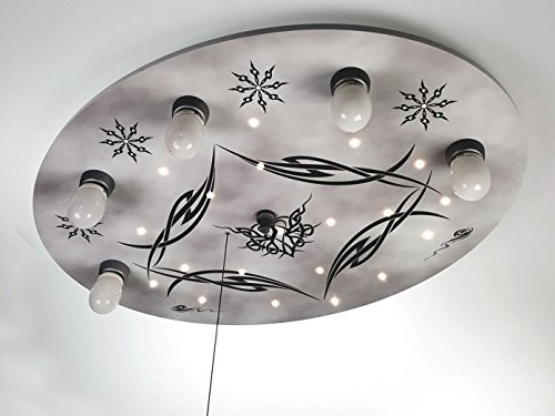 Kinder LED Deckenleuchte im Gothic Style, Zugschalter für LED-Schlummerlicht bringt den Sternenhimmel ins Kinderzimmer!