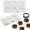 Moule à gâteau en Silicone, moules 3d pour Glace Chocolat Pâtisserie Dessert, Outil croustillant en forme en Plastique, 6 trous forme de Cercle plat